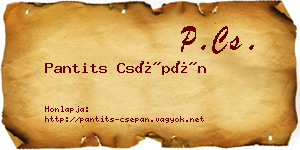 Pantits Csépán névjegykártya